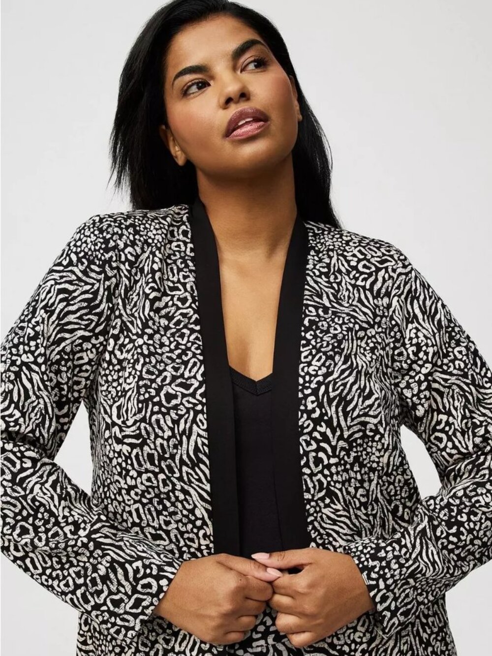 NWOT Torrid Animal Print Collarless Blazer Jacket Plus Size 1 (US 14/16) - Picture 2 of 15